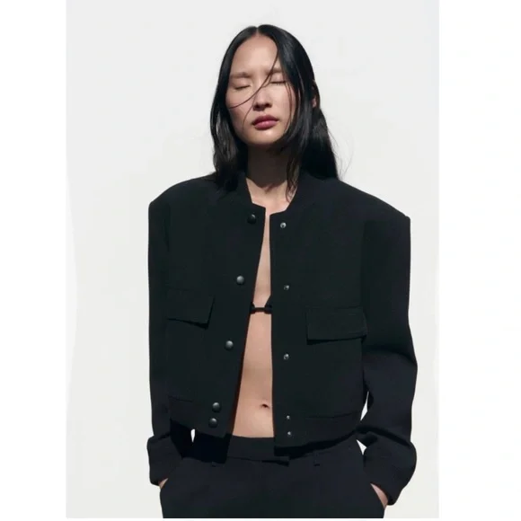 ★ZARA★ BOMBER JACKET WITH POCKETS Zara Maxi Bomber Jacket with Pockets — UFO No More